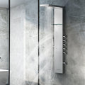 Brushed Nickle Stainless Steel Shower Panel Tower System with Rainfall Shower Head, 4 Body Jets, Waterfall Tub Spout U21016