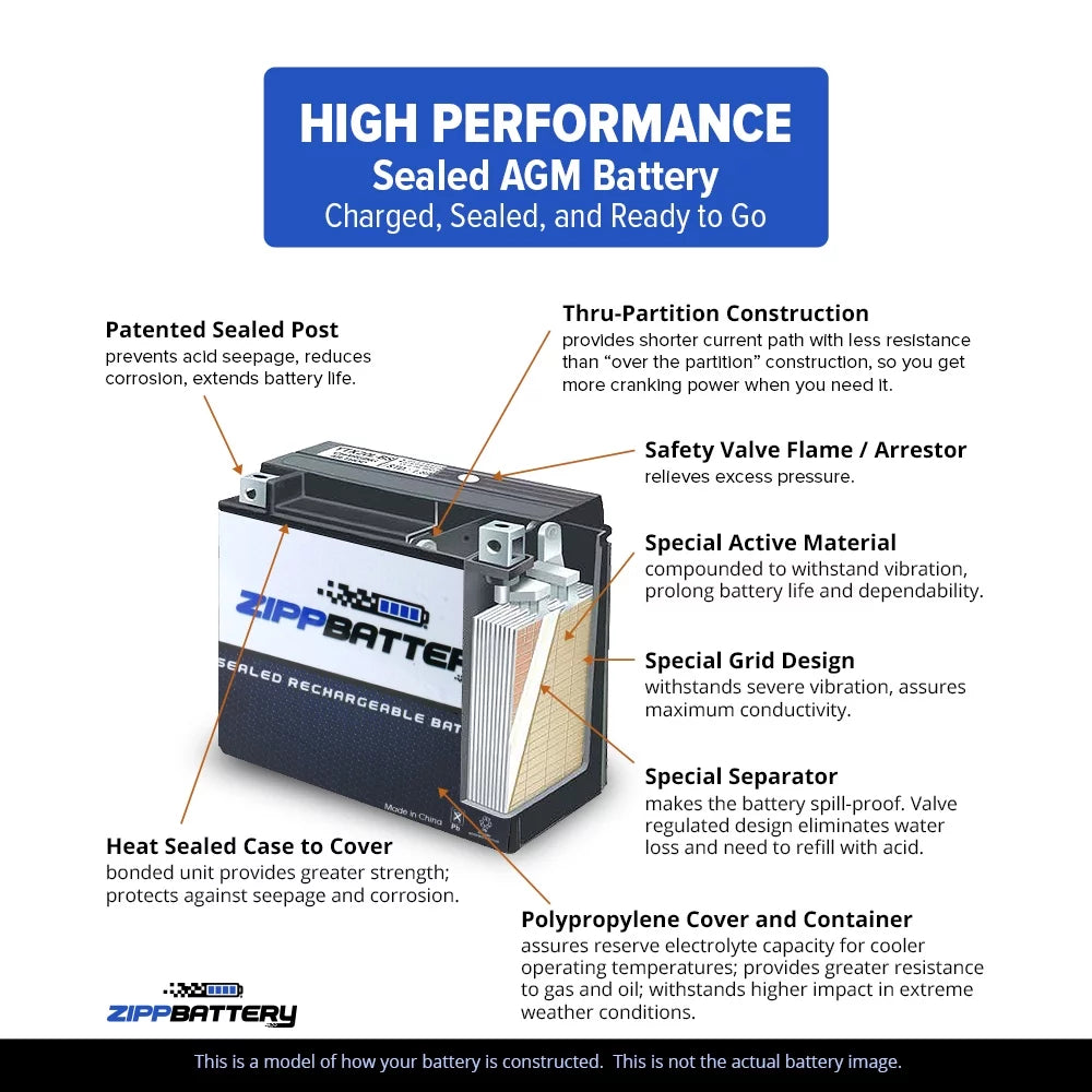 12 Volts 18 Ah 310 Cca Motorcycle Battery T562585