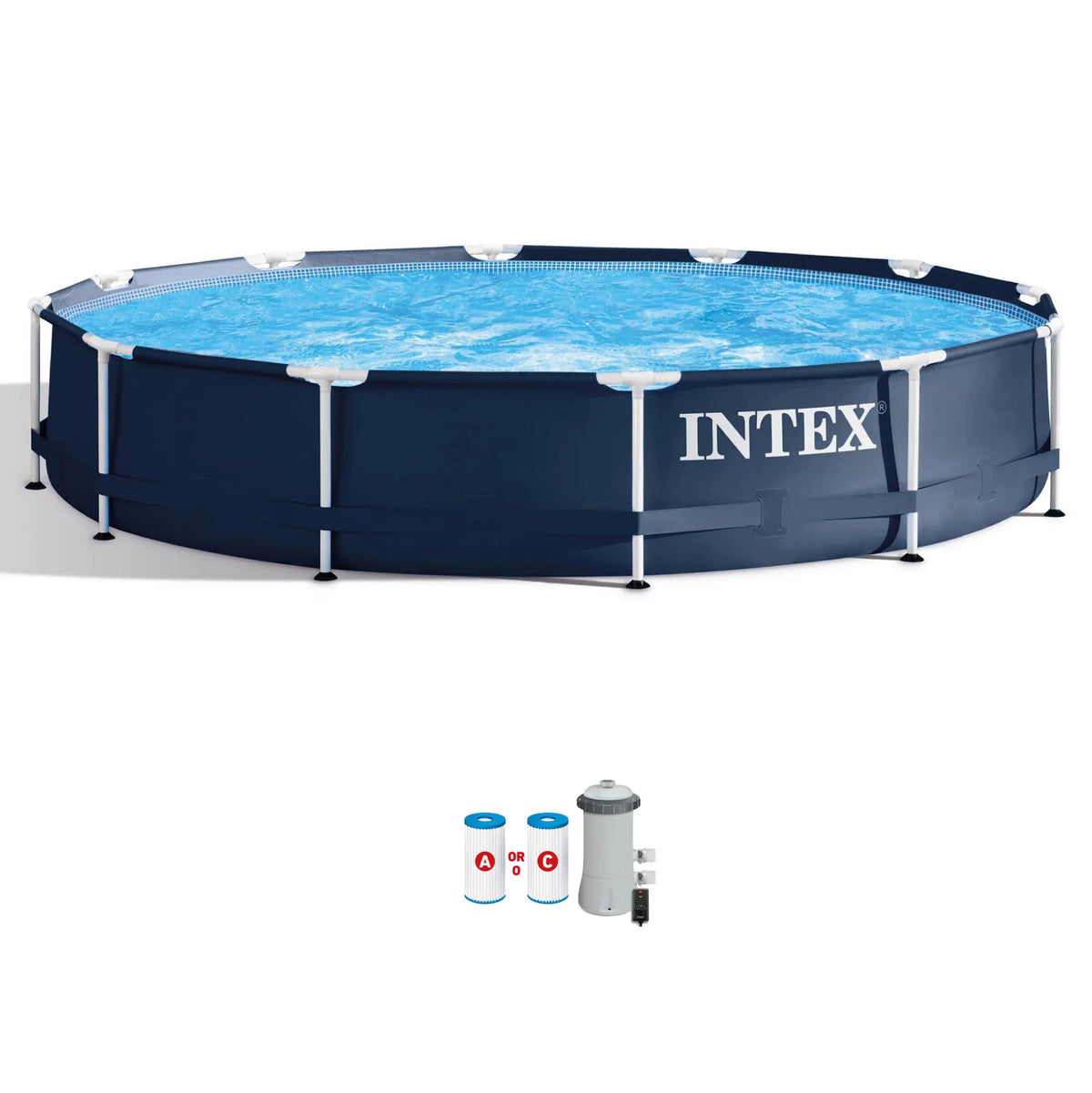 Metal Frame Above Ground Swimming Pool with Pump J138271