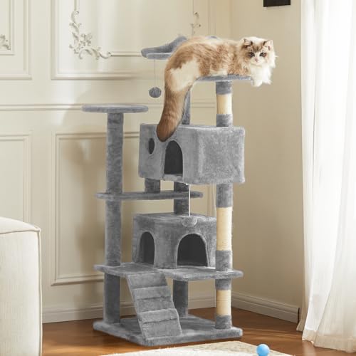 54-Inch Multi-Level Cat Tree Tower with Sisal Scratching Post M15600