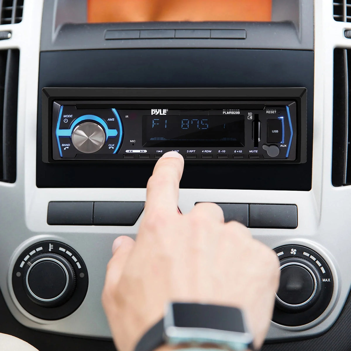 Black Single DIN Marine Bluetooth Stereo Radio Z747