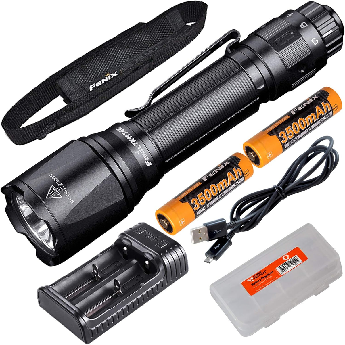 1600 Lumen Tactical Flashlight with Rechargeable Battery H2495