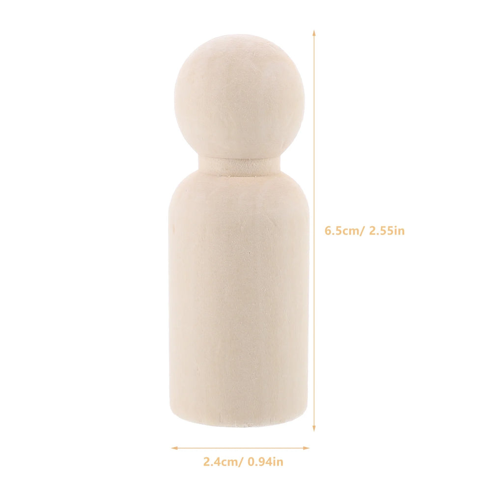 50pcs Unfinished Wooden Peg Dolls V716380