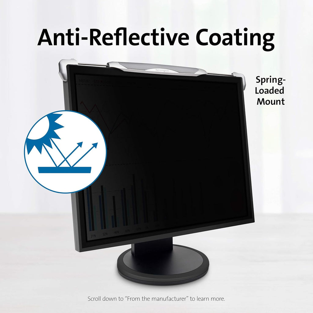 Black Privacy Screen for 20-Inch to 22-Inch Widescreen 16:10 Monitors Q181