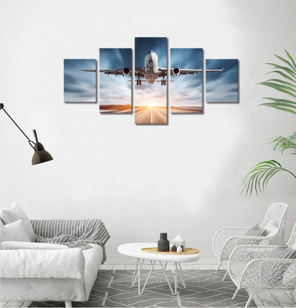 Xlarge 5 Panels Modern Wall Art Canvas Printed Stretched and Ready to Hang 32x60 in D25696