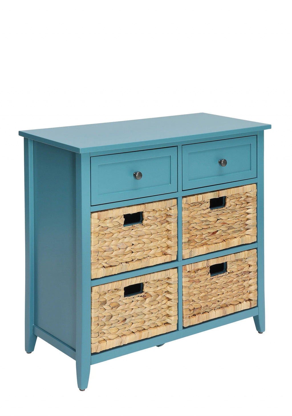 Teal Wood Veneer 6 Drawers Accent Chest K4976