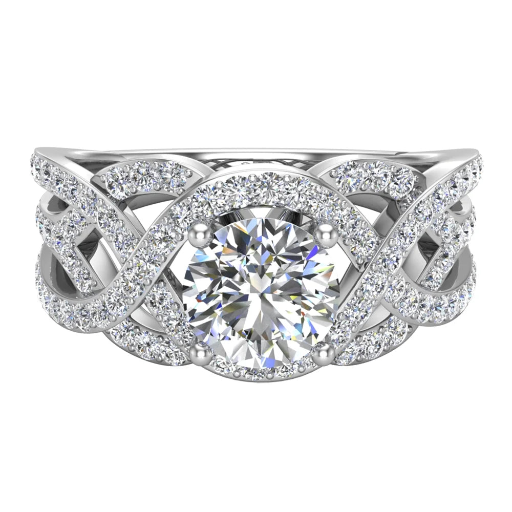 14K White Gold Diamond Engagement Ring 1.42 CT TW P563508
