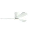Matte White Ceiling Fan with Walnut Blades 48 inches T504697
