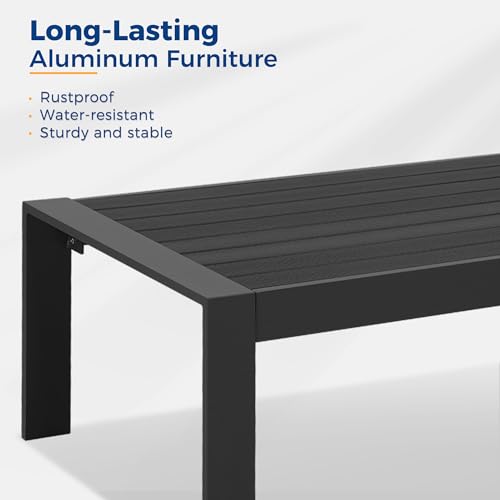 Aluminum 7 Seats Patio Furniture Set with Fire Pit Table C254313