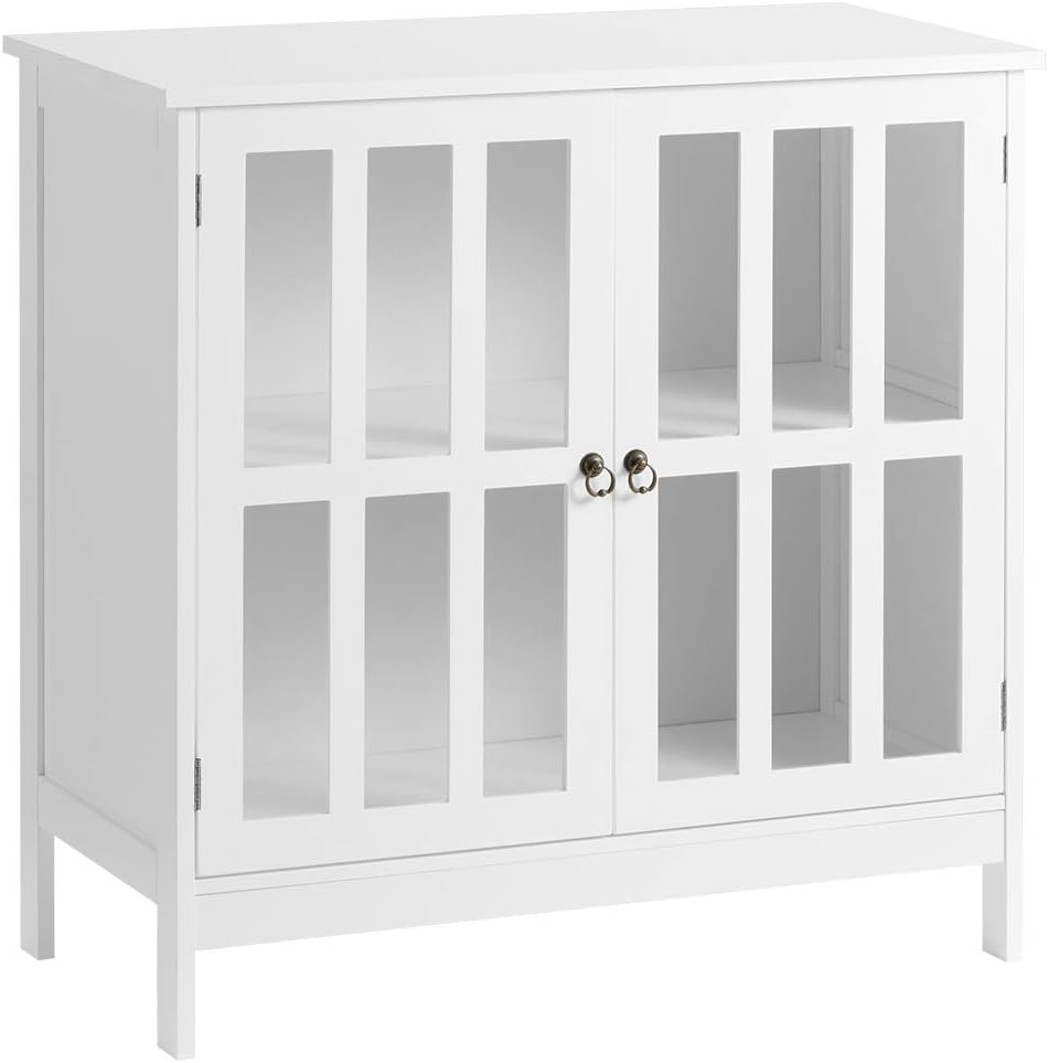 White Wooden Storage Cabinet with Doors E419000