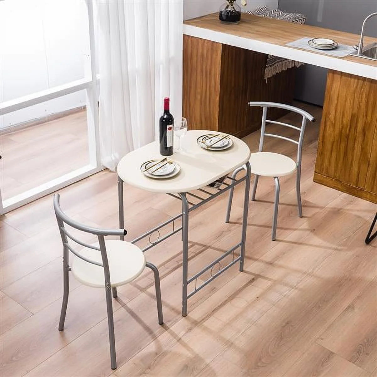3 Piece Wooden Dining Table Set W795119