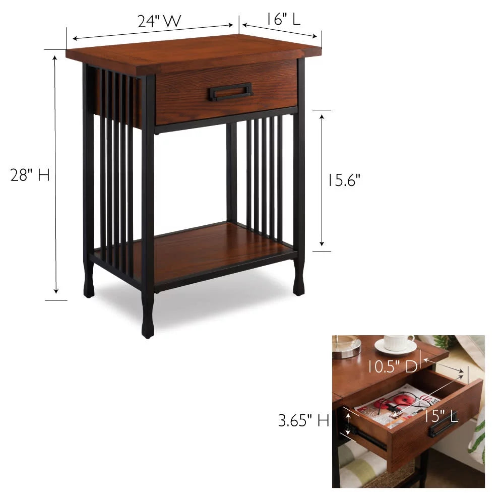 Rustic One Drawer Nightstand B7478