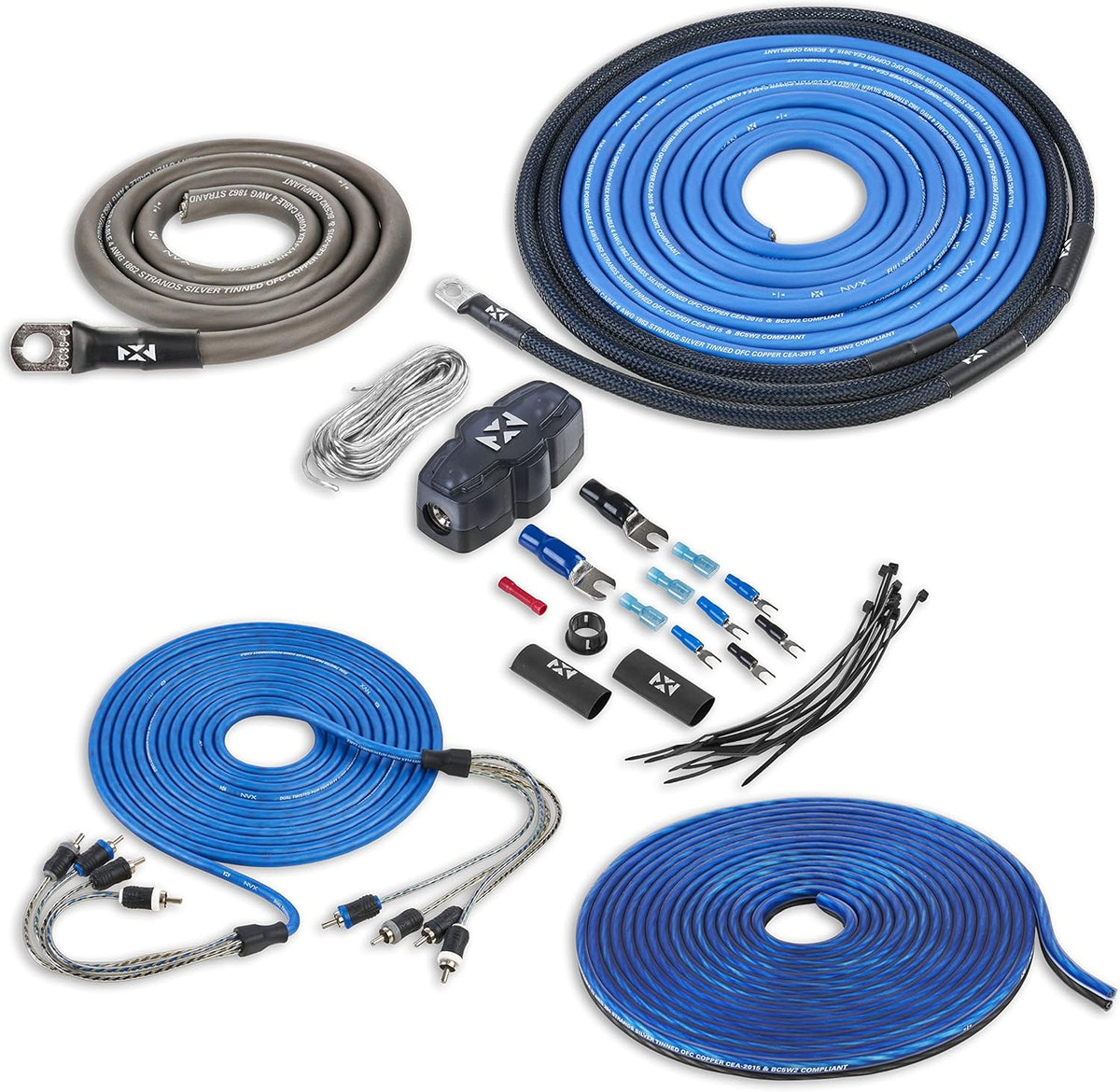 4 Gauge Oxygen Free Copper 4-Channel Amplifier Wiring Kit B23022