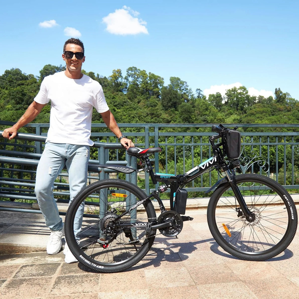 26'' Folding Electric Mountain Bike 500W 21 Speed 48V Removable Battery Z71441