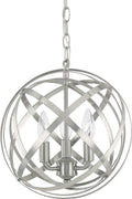 Axis Metal Ribbons Web Orb Pendant Lighting Fixture, 3-Light 180 Total Watts, 13H x 13W, Winter Gold U9769