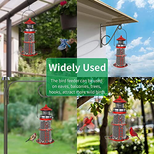 Blue 14" Solar Bird Feeder with Rotating Beacon LED Light Z359865