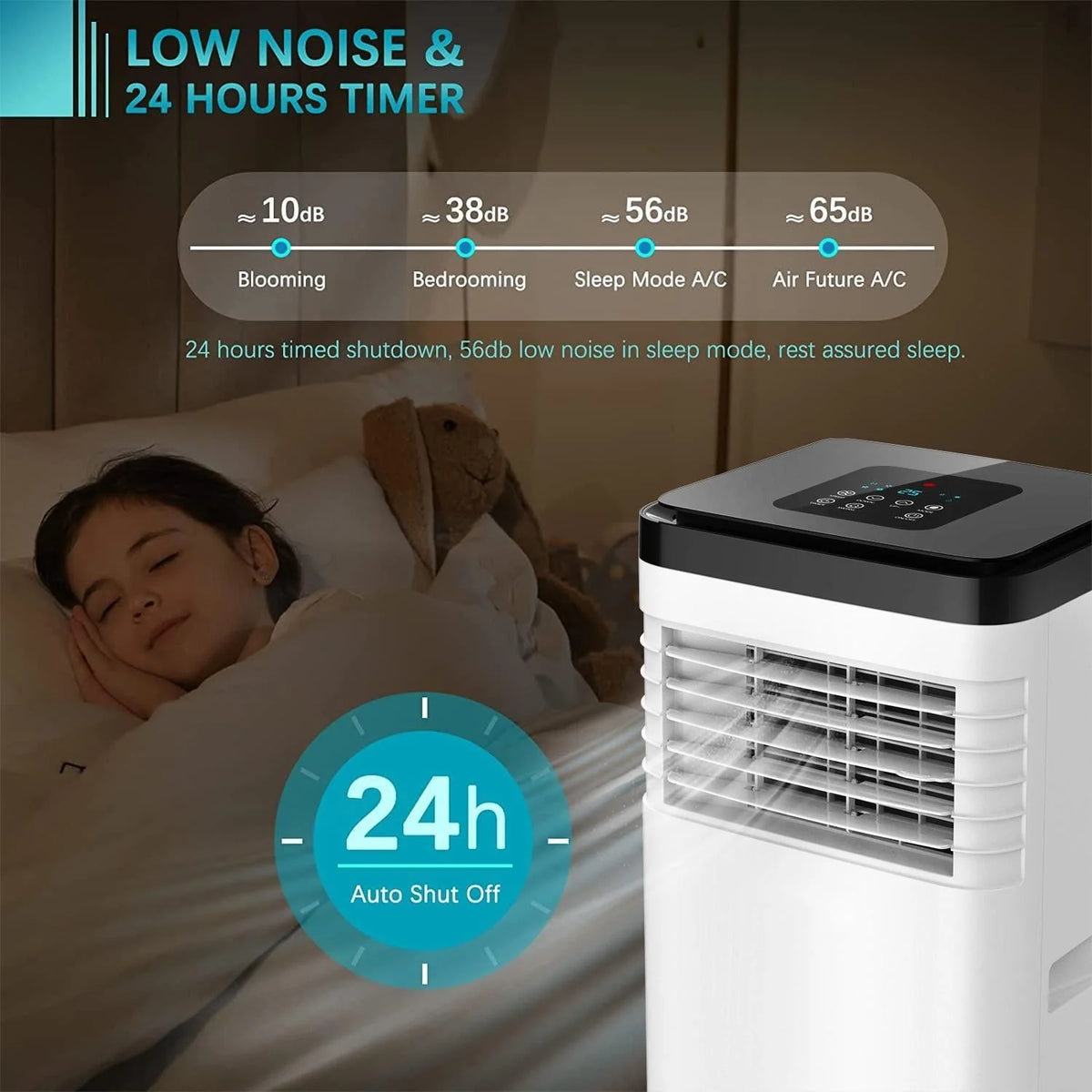 8,000 BTU Portable Air Conditioner with Remote and Window Kit, White N3376