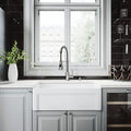30 in. Matte Stone Farmhouse Kitchen Sink Set with Faucet in Stainless Steel G299811