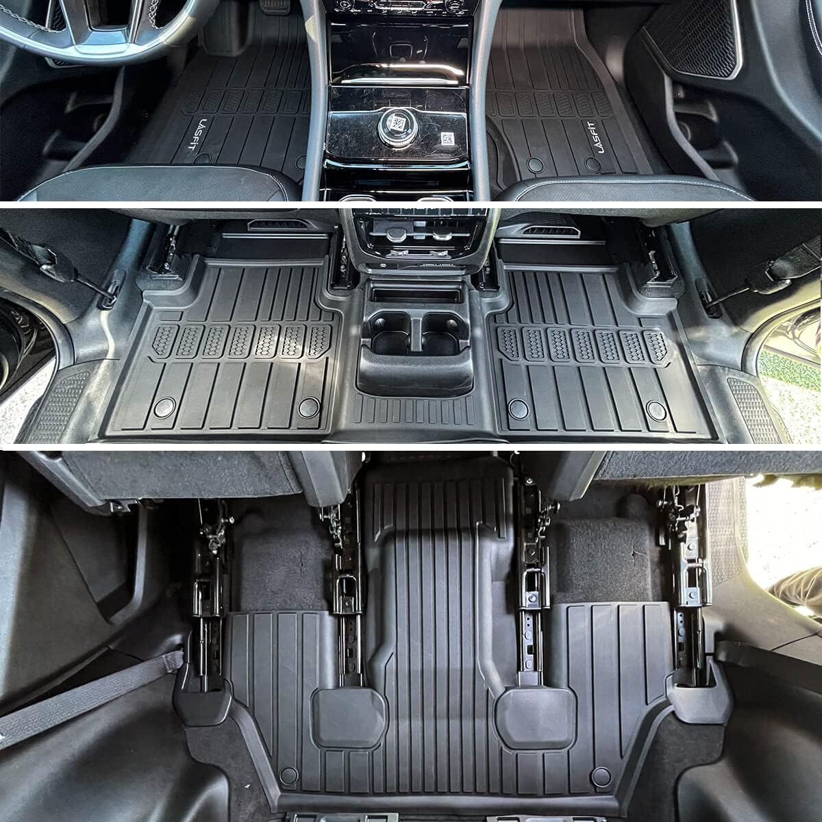 Black TPE Car Floor Liners Front & Rear Rows U42900
