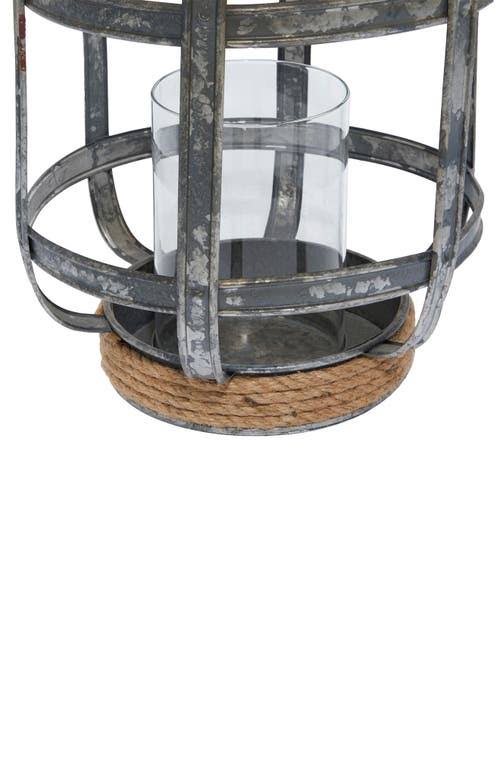 Metal Glass Rope Candle Lantern S57669