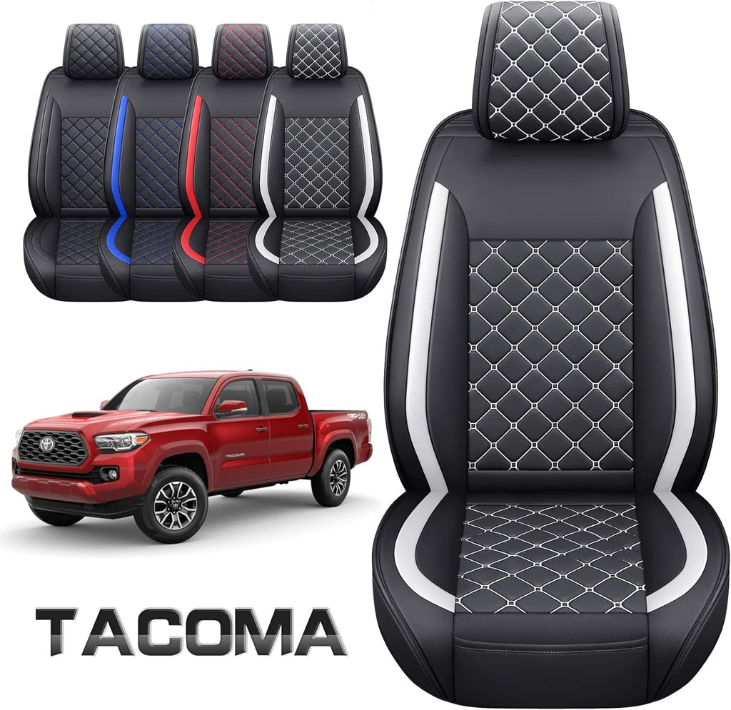 Army Green Waterproof Faux Leather Seat Covers, 2 PCS Front K89104