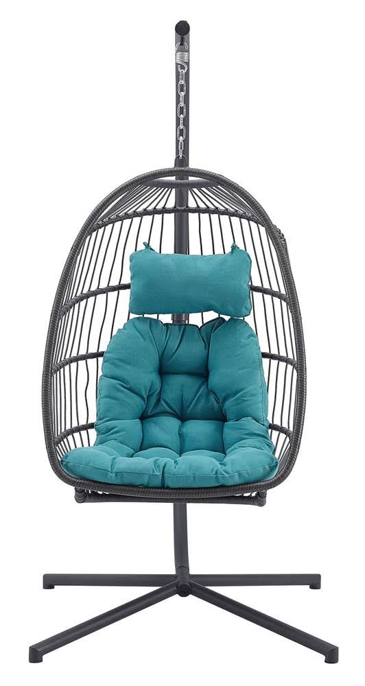 Grey Teal Swing Egg Chair with Stand B2093
