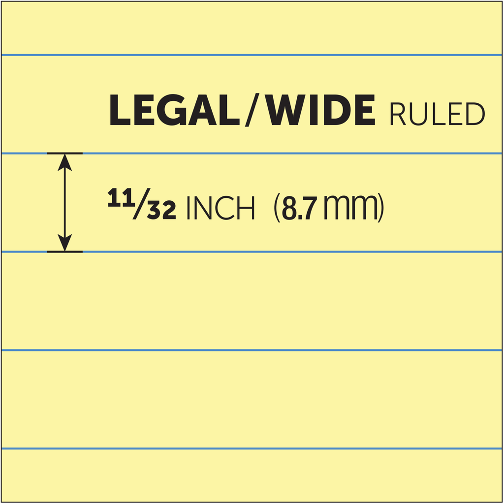 Perforated Writing Pads, 8 1/2in. x 14in., Legal Ruled, 50 Sheets, Canary, Pack Of 12 J237699
