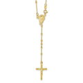 925 Sterling Silver Gold-plated Bead Rosary 18inch Necklace S427