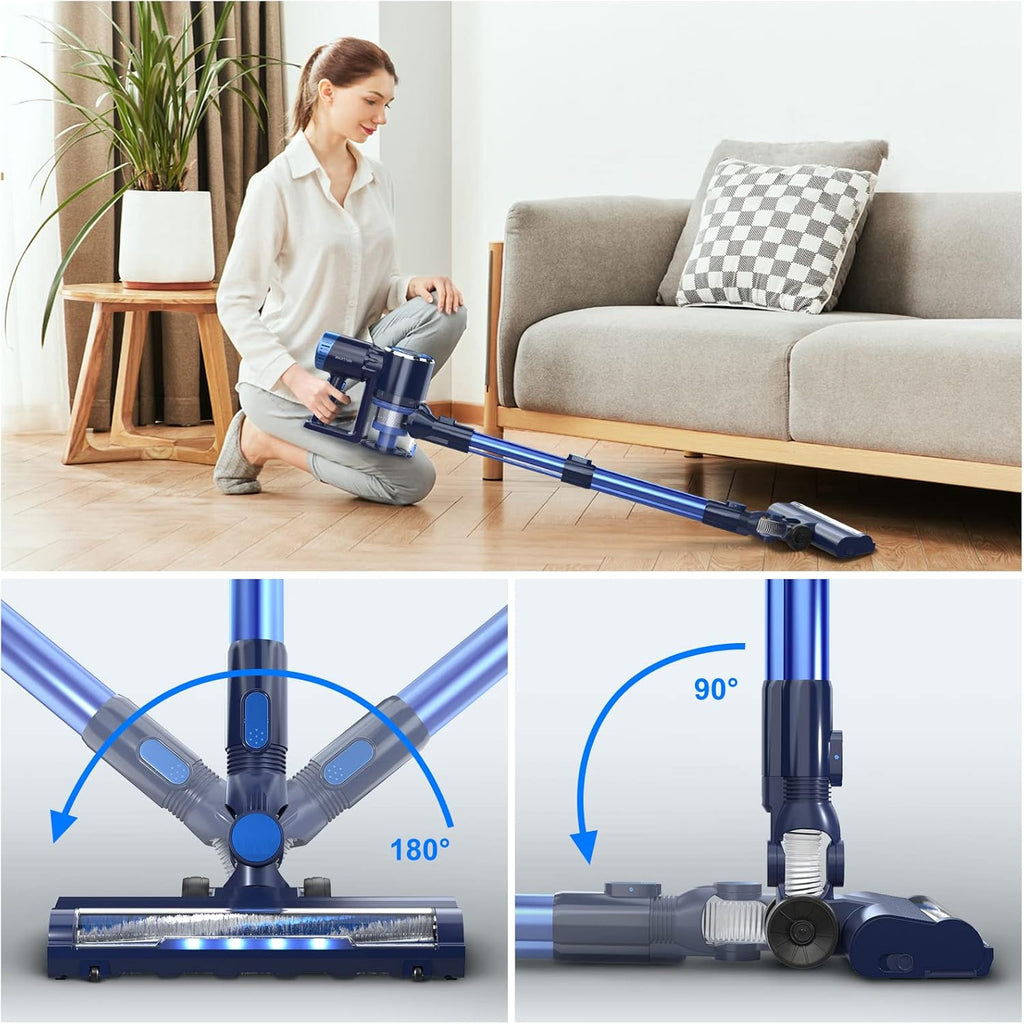 Cordless Stick Vacuum Cleaner with LED Touch Display, 20KPA, 2600mAh Detachable Battery, 4 in 1 Lightweight Rechargeable Handheld F777316