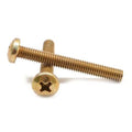 #8-32 x 2 Coarse Thread Machine Screw Phillips Pan Head Low Carbon Steel Yellow Zinc Plated Pk 2000 F96111