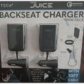 Backseat Car Charger, 4 USB Ports (2pk) W489393
