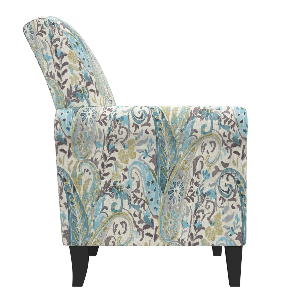 Caribbean Blue Herringbone Rolled Armchair B229837
