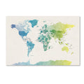 Watercolour Political Map of The World Canvas Art J831091