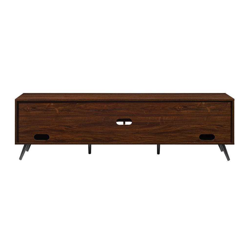 Mid-Century Modern Angle-Door TV Stand, Dark Walnut Y380563