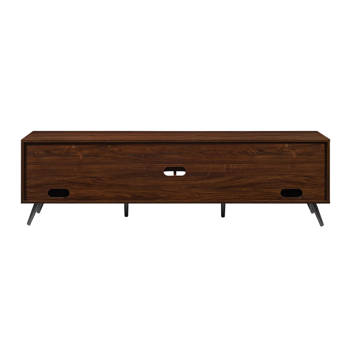 Mid-Century Modern Angle-Door TV Stand, Dark Walnut Y380563