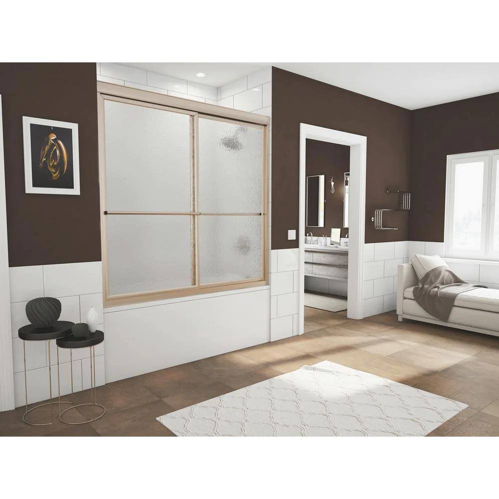 Framed Sliding Tub Door Brushed Nickel Y528