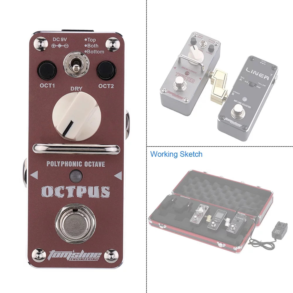 Octopus Polyphonic Octave Electric Guitar Effect Pedal Z6594