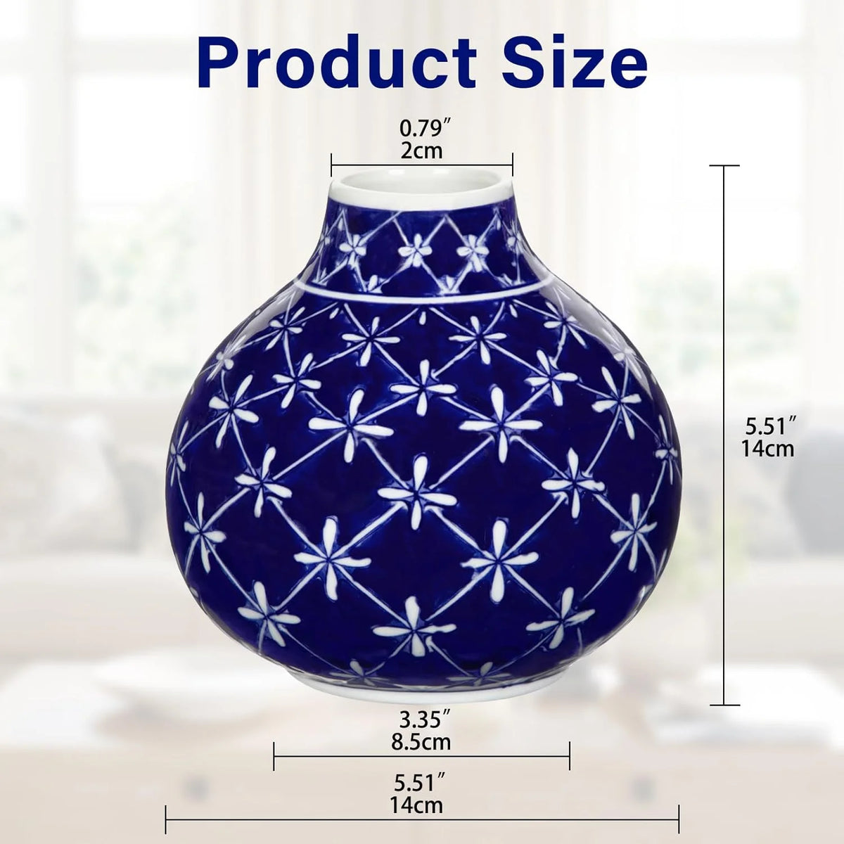 Blue and White Porcelain Ceramic Vases G5408