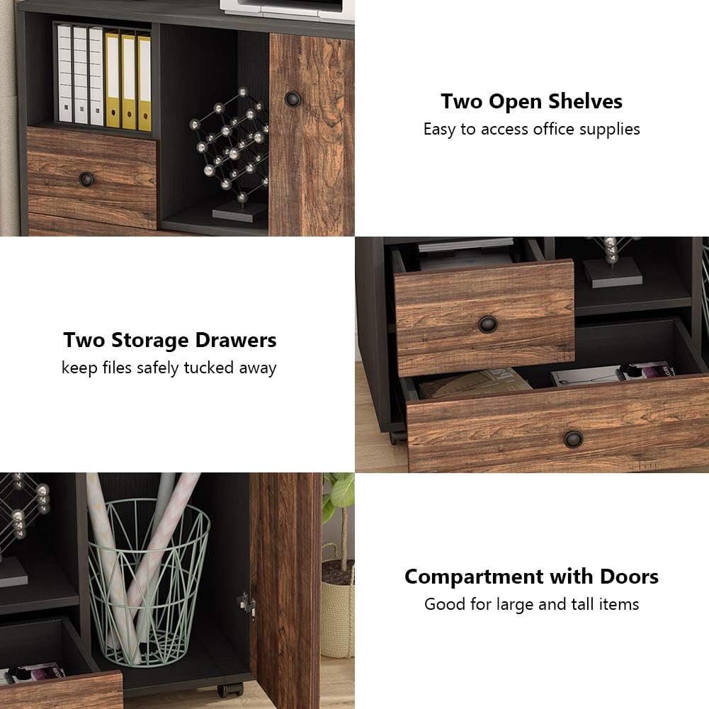 2 Drawer Mobile File Cabinet with Wheels P786950