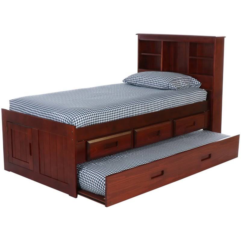 Merlot Twin Bed with 3-Drawer Trundle M408655