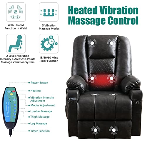 Power Lift Recliner Chair with Massage and Heat J8040