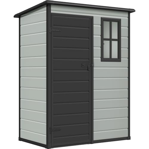 Blue-Gray 5x3 FT Resin Outdoor Storage Shed with Floor G33151