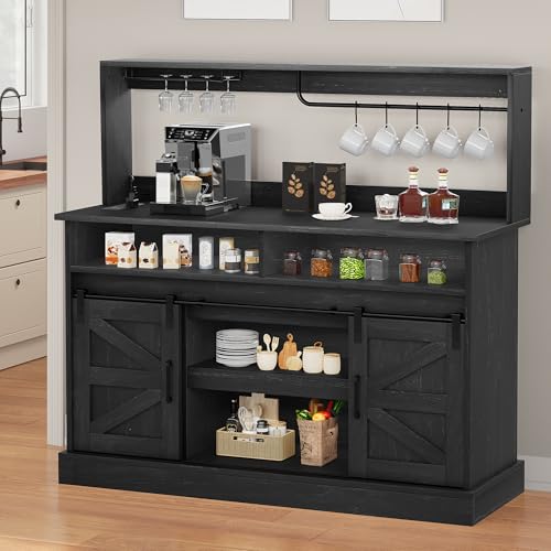 White Sliding Barn Door Sideboard Cabinet with Storage D783