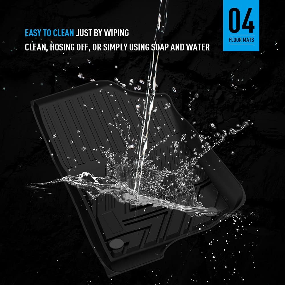 Black TPE All Weather Floor Mats Liners M490