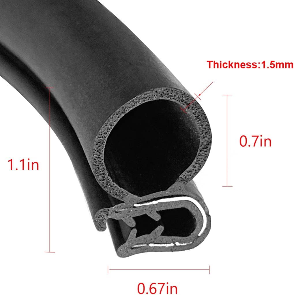 Car Door Rubber Seal Strip Weather Stripping 20ft Pack of 2 H488