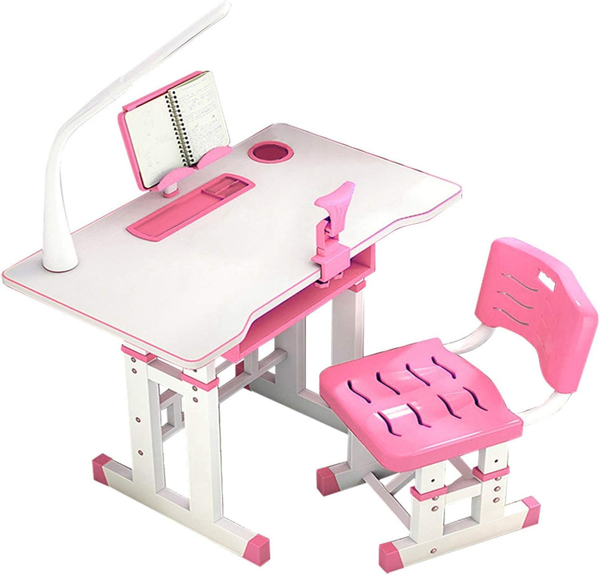 Kids Height Adjustable Desk and Chair Set Blue P48082