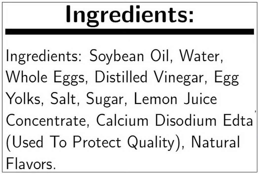 Real Mayonnaise, 1 Gallon B641