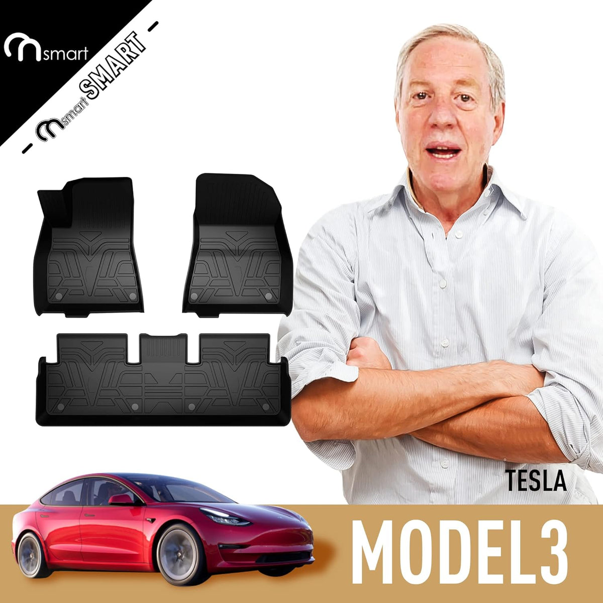 Black TPE All Weather Floor Mats Liners M490