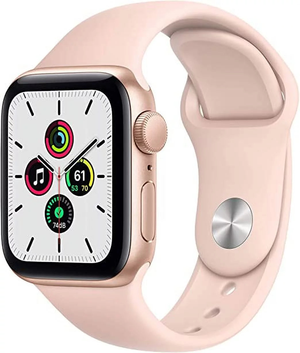 Apple Watch Series SE 44MM Rose Gold Aluminum Case GPS + Cellular Pink Sand Sport Band P75764
