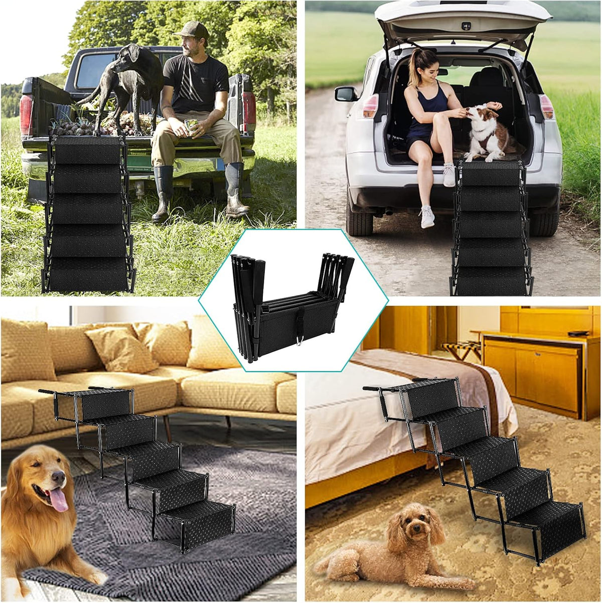 Folding Pet Stairs 5 Steps C3030